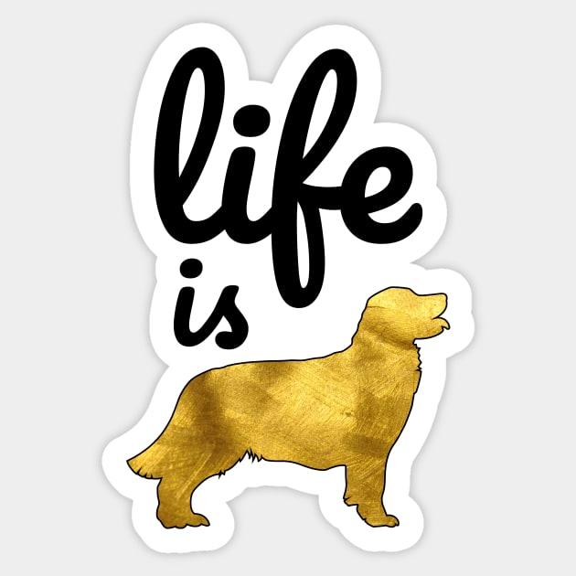 Golden Retriever Dog Gift Shirt Life Is Golden Sticker by teeleoshirts